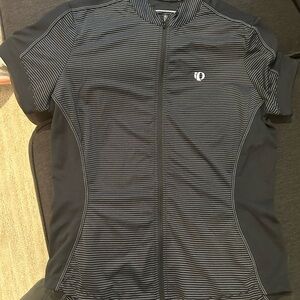 Pearl Izumi Select Women’s Jersey, black striped, full zipper, size Larg…